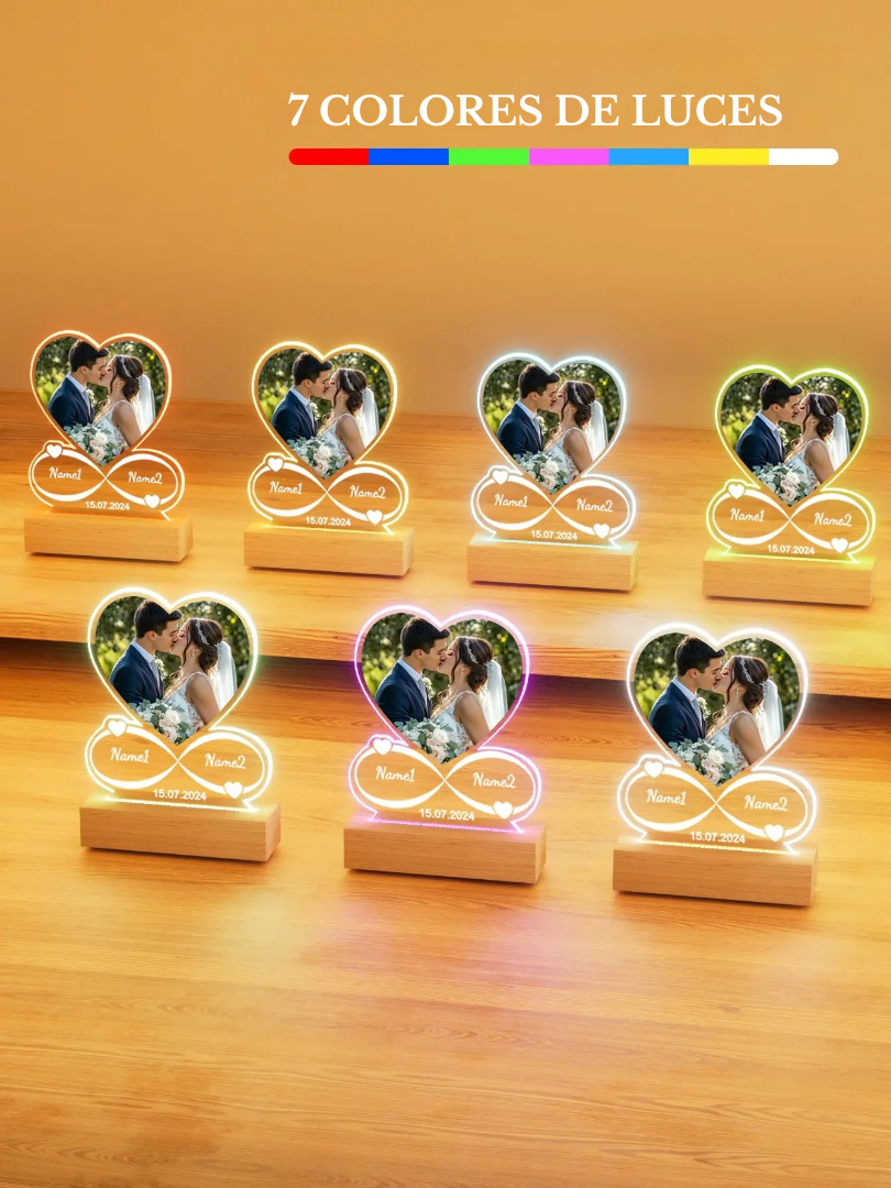 Marco Corazón Acrílico Personalizado con Foto – Regalo de Aniversario