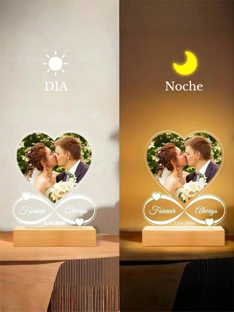 Marco Corazón Acrílico Personalizado con Foto – Regalo de Aniversario