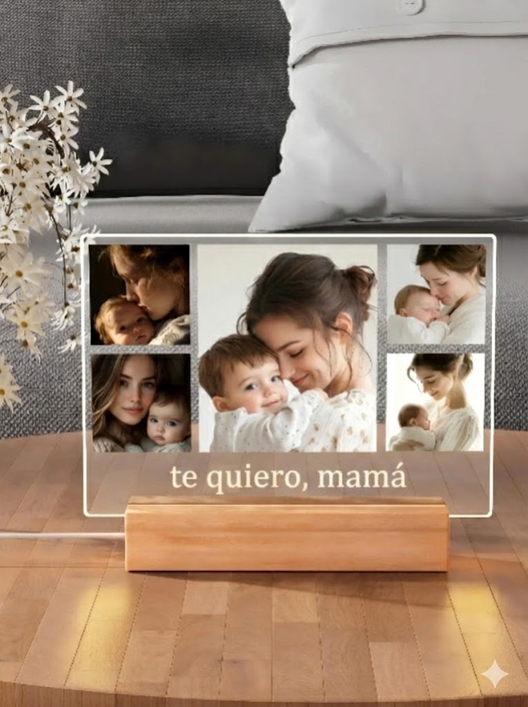 Lámpara 3D Personalizada con Foto y Luz LED – Regalo Original y Emocional