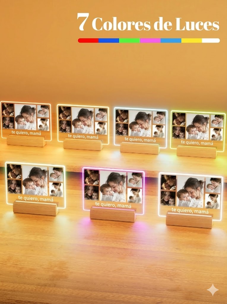 Lámpara 3D Personalizada con Foto y Luz LED – Regalo Original y Emocional