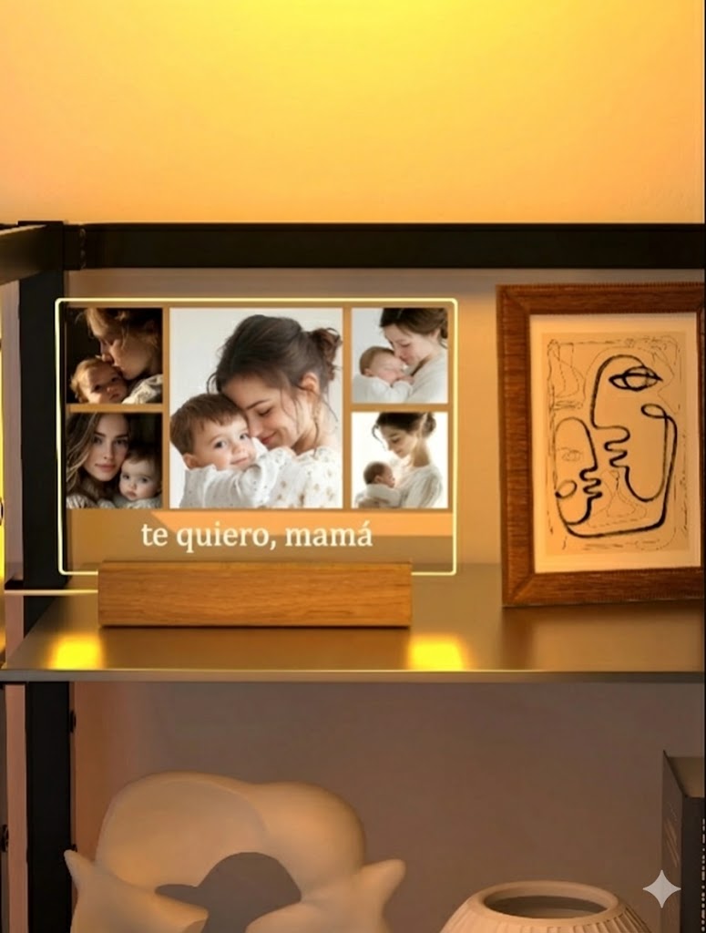 Lámpara 3D Personalizada con Foto y Luz LED – Regalo Original y Emocional
