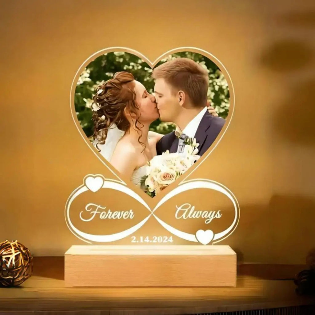 Marco Corazón Acrílico Personalizado con Foto – Regalo de Aniversario